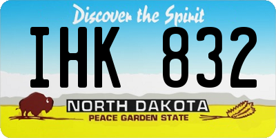 ND license plate IHK832