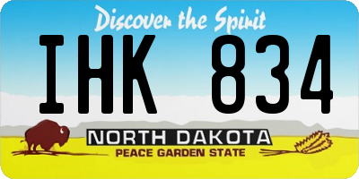 ND license plate IHK834