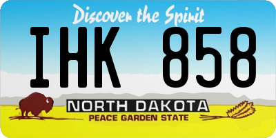 ND license plate IHK858