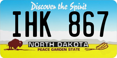 ND license plate IHK867