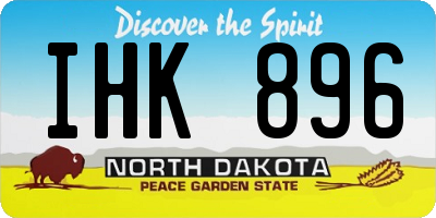 ND license plate IHK896
