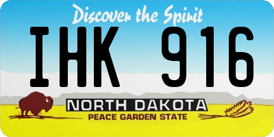 ND license plate IHK916