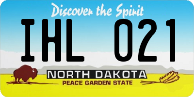 ND license plate IHL021