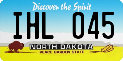 ND license plate IHL045