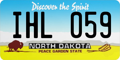 ND license plate IHL059