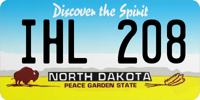 ND license plate IHL208