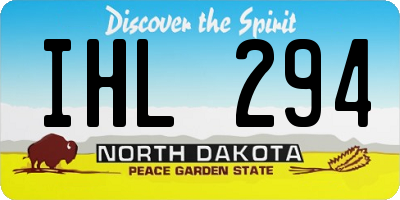 ND license plate IHL294