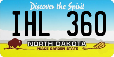 ND license plate IHL360