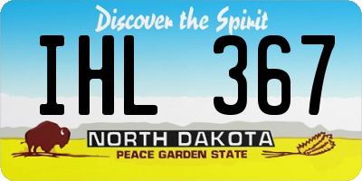 ND license plate IHL367