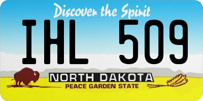 ND license plate IHL509