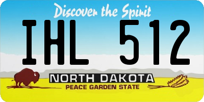 ND license plate IHL512