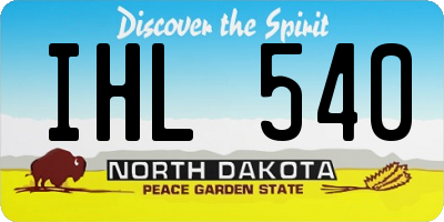 ND license plate IHL540