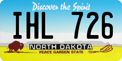 ND license plate IHL726