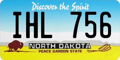 ND license plate IHL756