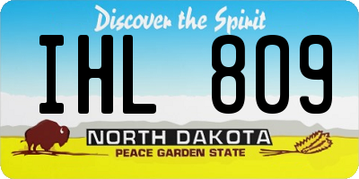 ND license plate IHL809