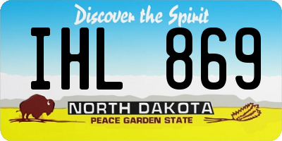 ND license plate IHL869