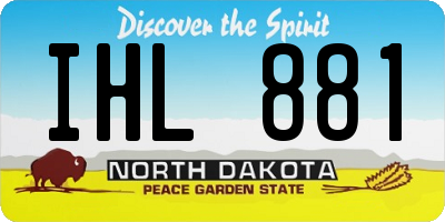 ND license plate IHL881