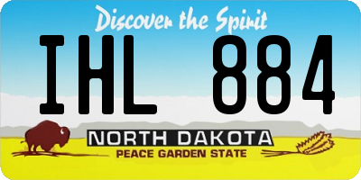 ND license plate IHL884