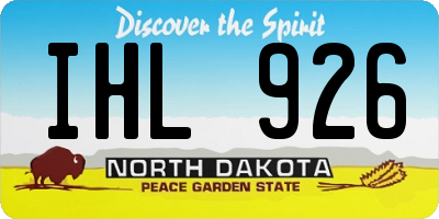 ND license plate IHL926