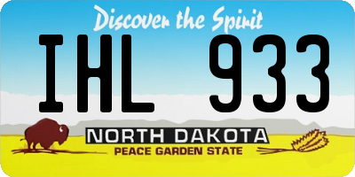 ND license plate IHL933