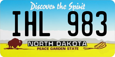 ND license plate IHL983