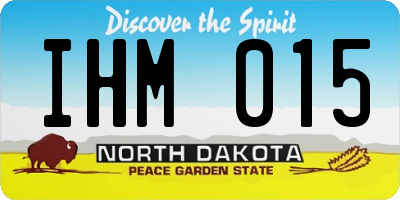 ND license plate IHM015