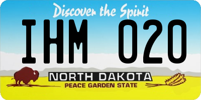 ND license plate IHM020