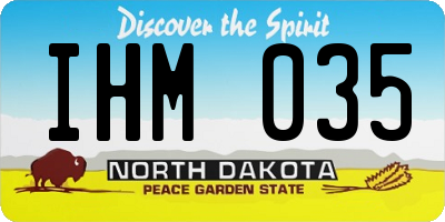 ND license plate IHM035