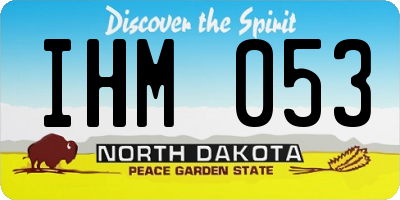 ND license plate IHM053