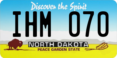 ND license plate IHM070