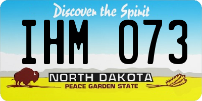 ND license plate IHM073