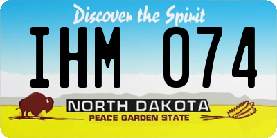 ND license plate IHM074