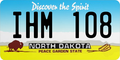 ND license plate IHM108