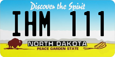 ND license plate IHM111