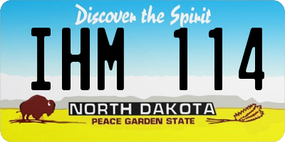 ND license plate IHM114