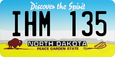 ND license plate IHM135