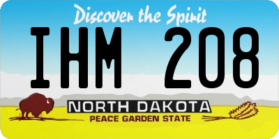 ND license plate IHM208