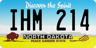 ND license plate IHM214