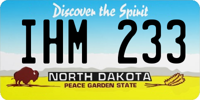ND license plate IHM233
