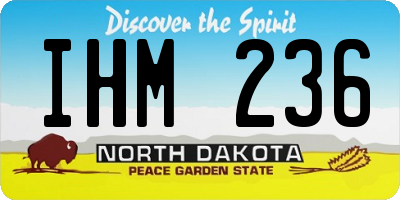 ND license plate IHM236