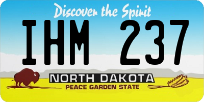 ND license plate IHM237