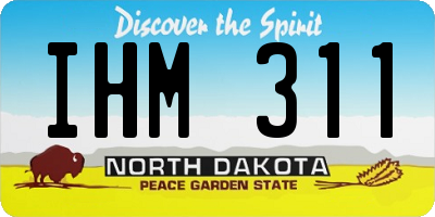 ND license plate IHM311