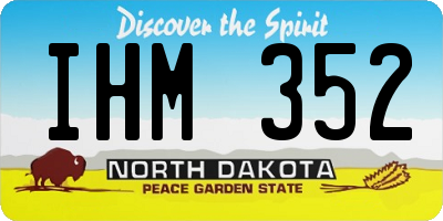 ND license plate IHM352