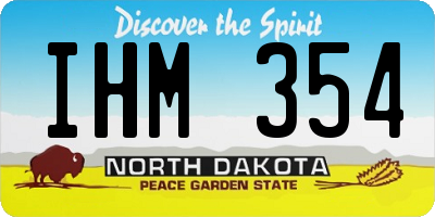 ND license plate IHM354