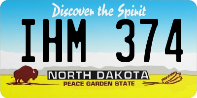 ND license plate IHM374