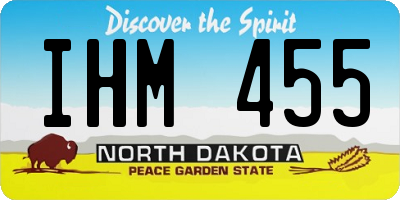 ND license plate IHM455