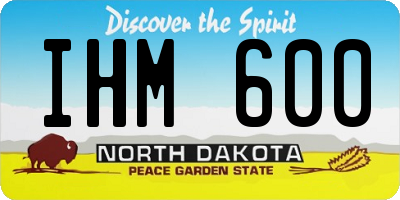 ND license plate IHM600
