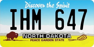ND license plate IHM647