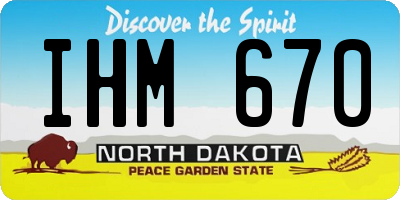 ND license plate IHM670