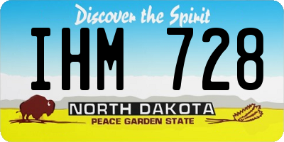 ND license plate IHM728